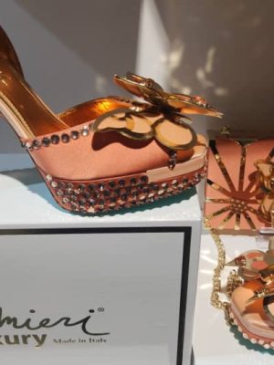 Palmieri Luxury Butterfly Crystal Heels and Clutch Set