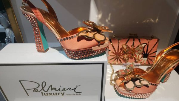 Palmieri Luxury Butterfly Crystal Heels and Clutch Set