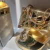 Palmieri Luxury Gold Crystal Heels and Clutch Set